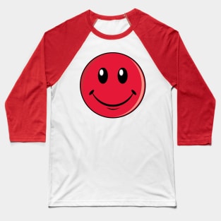 Red Smiley Baseball T-Shirt